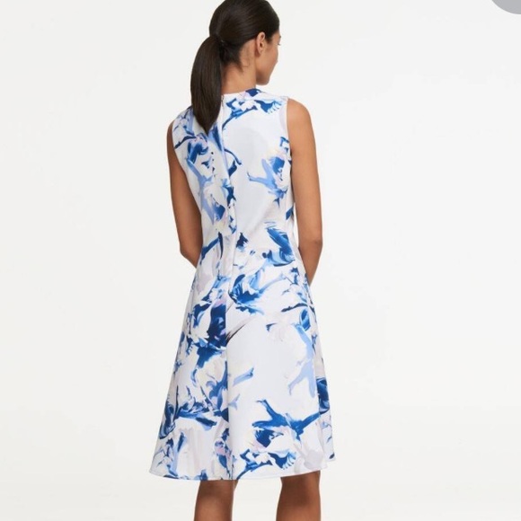 DKNY floral print scuba Hi-Low Dress NWOT - Picture 2 of 7